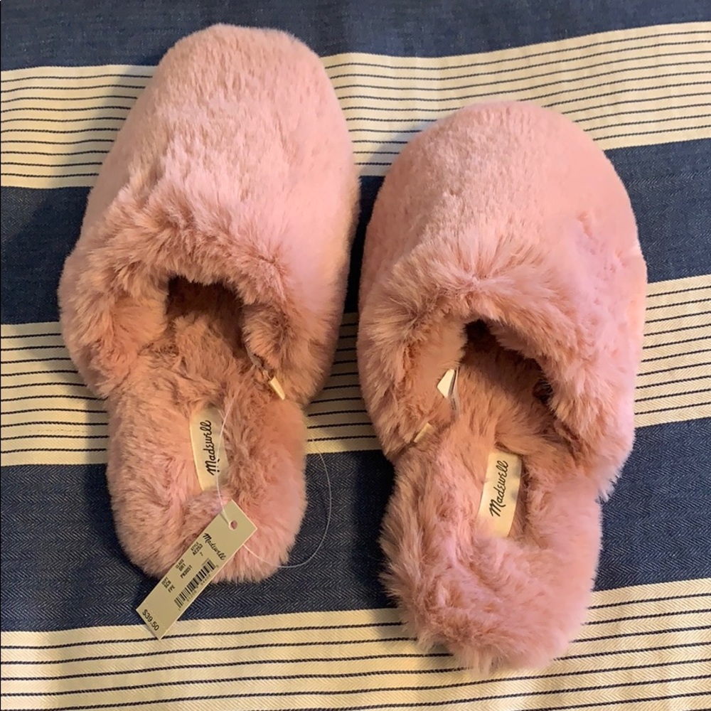 NWT Madewell Wallis Faux Fur Slippers